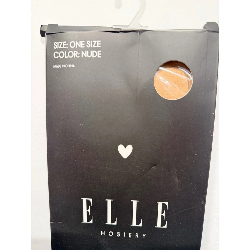 Elle Hosiery Silky Sheer Control Top Tights Nude One Size‎ Reinforced Toe EEW92